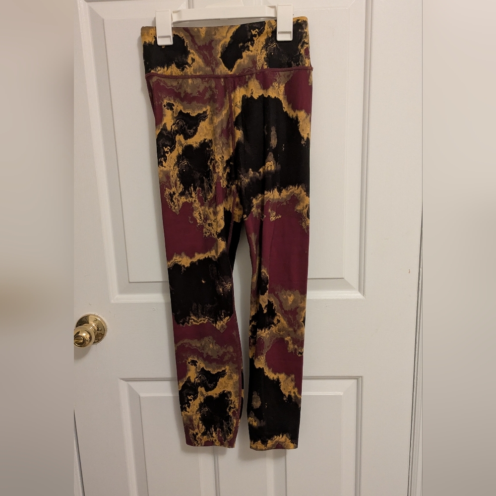 JoyLab Burgundy and Black Tie-Dye Leggings
